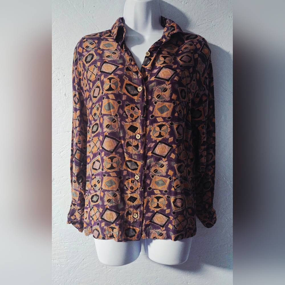 Vintage 90s Guess By Georges Marciano Print Button Down Shirt